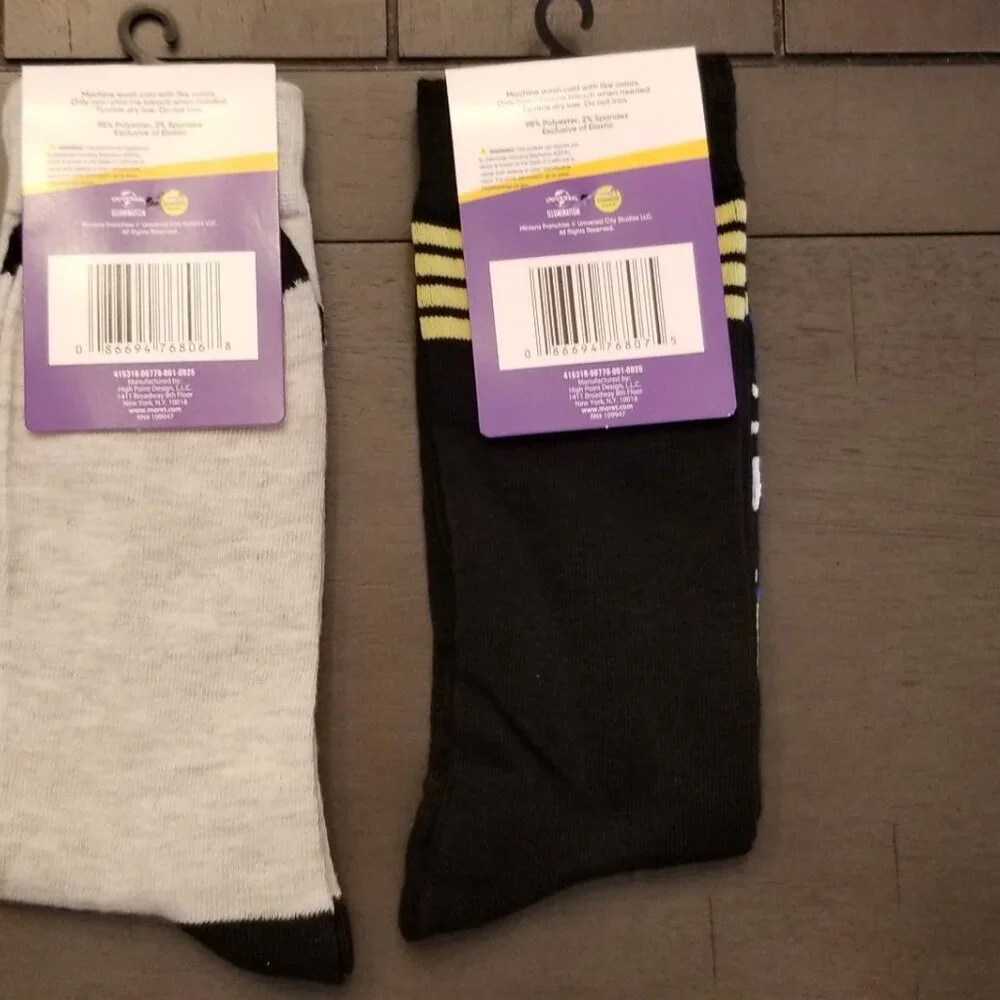 Despicable Me Minions  2-Pair Adult Novelty Crew Socks
